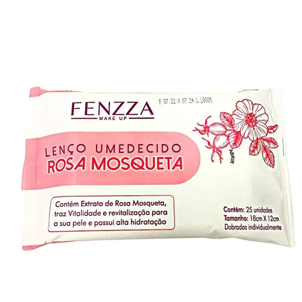 Lenço Umedecido Rosa Mosqueta Fenzza