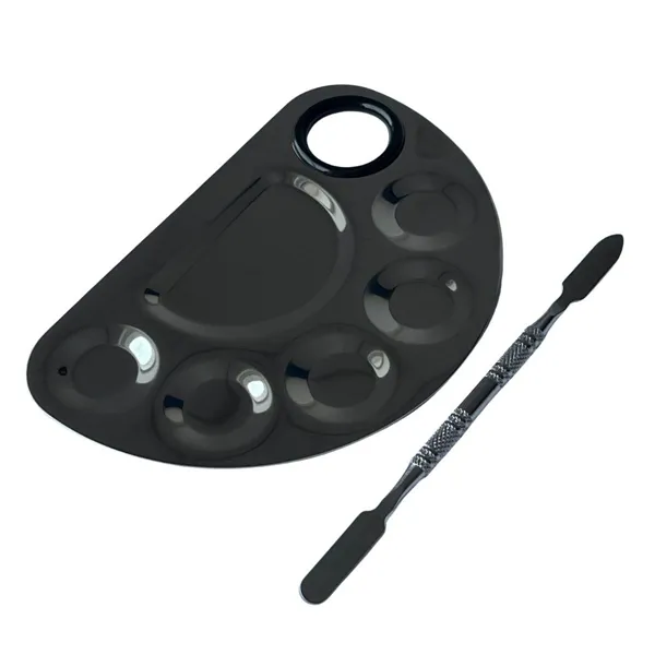 Placa + Espátula Em Aço Inox Para Maquiagem