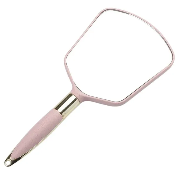 Espelho de Mão Rosa Hexagonal