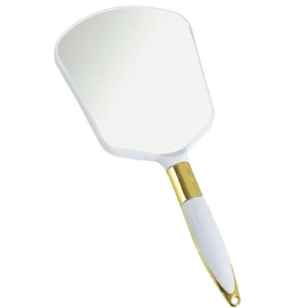 Espelho de Mão Branco Hexagonal