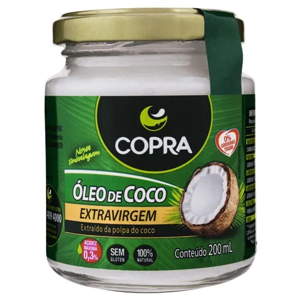 Óleo de Coco Extra Virgem Copra Vidro 200ml
