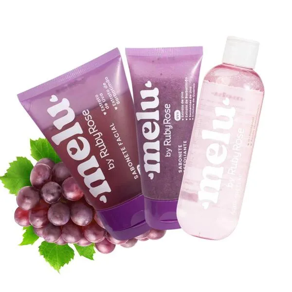 Kit Sabonetes Faciais UVA e Água Micelar Melu | 3 produtos