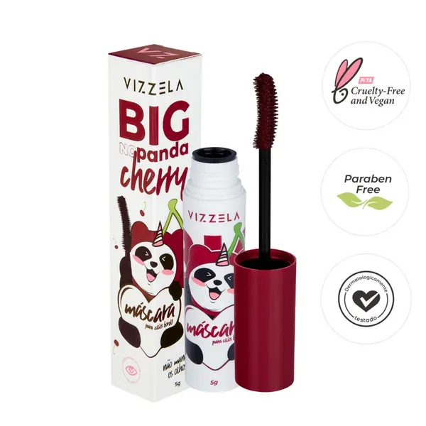 Máscara para Cílios BIG No Panda Cherry Bordô Vizzela