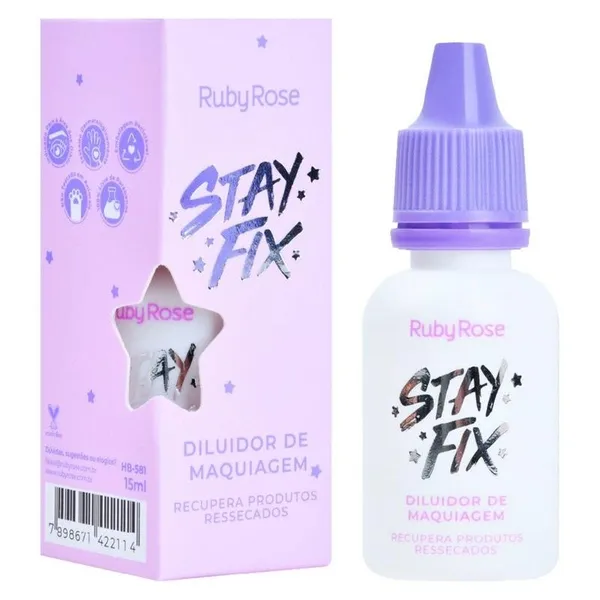 [VENC 05/25]Diluidor de Maquiagem Stay Fix Ruby Rose 15ml