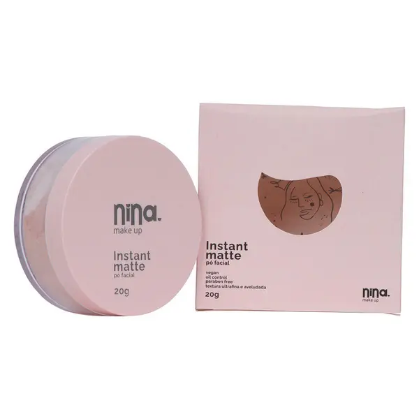 Pó Solto Facial Cor 01 Instant Matte Nina Makeup
