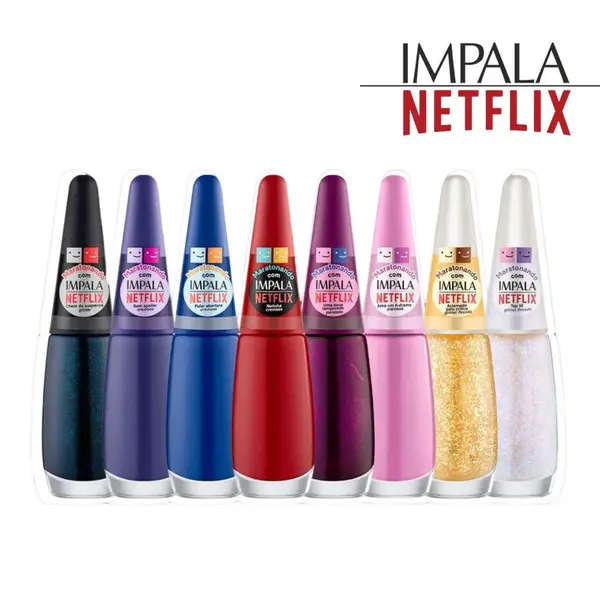 Kit 8 Esmaltes Impala Maratonando Com Netflix