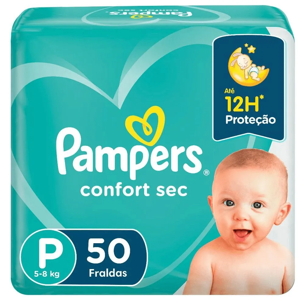 Fralda Pampers Confort Sec P 50 Unidades
