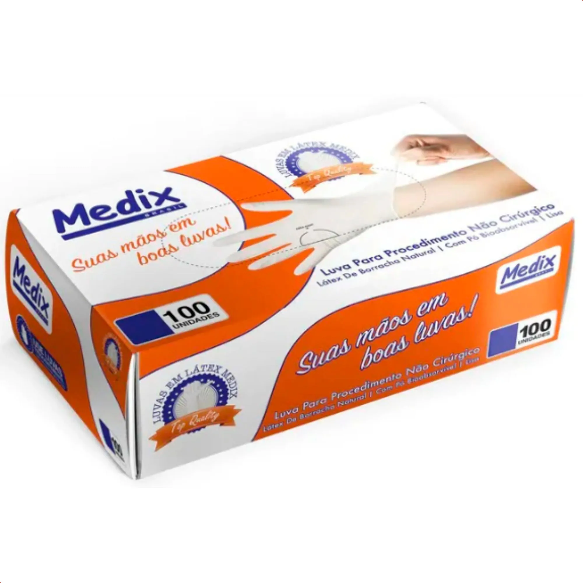Luva De Látex Top Quality P 100 Unidades