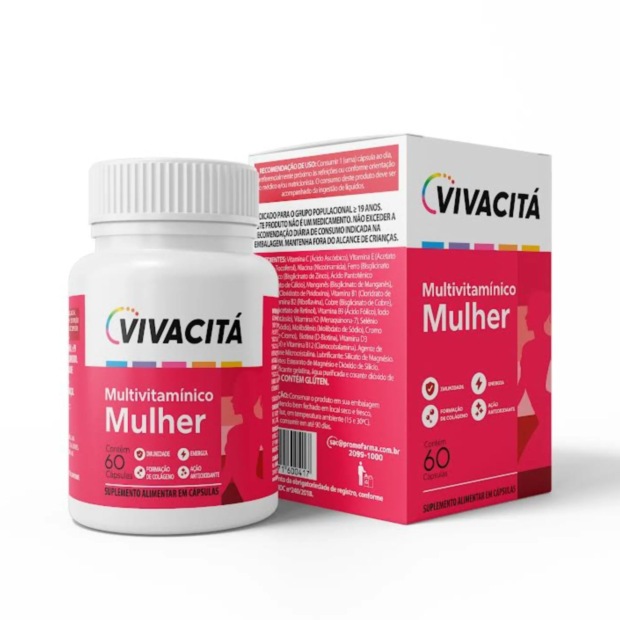 Multivitamínico Mulher Vivacitá 60 Cápsulas