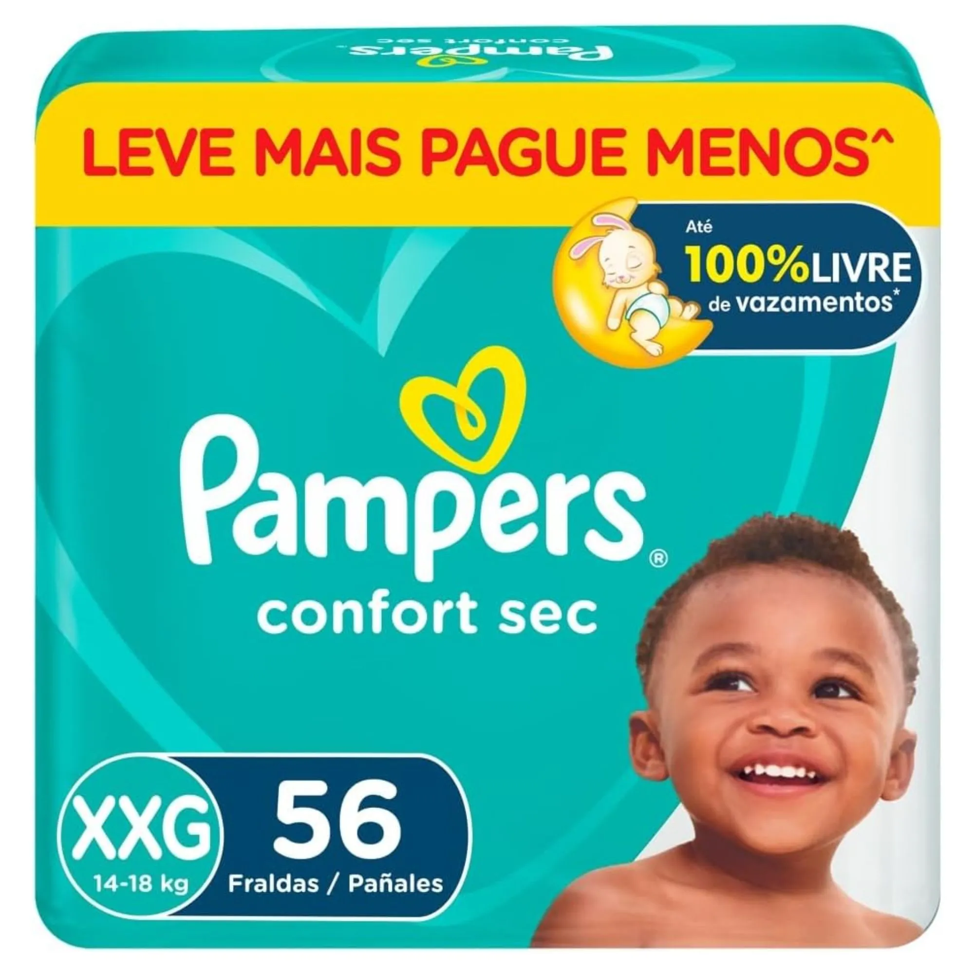 Fralda Pampers Confort Sec Xxg 56 Unidades