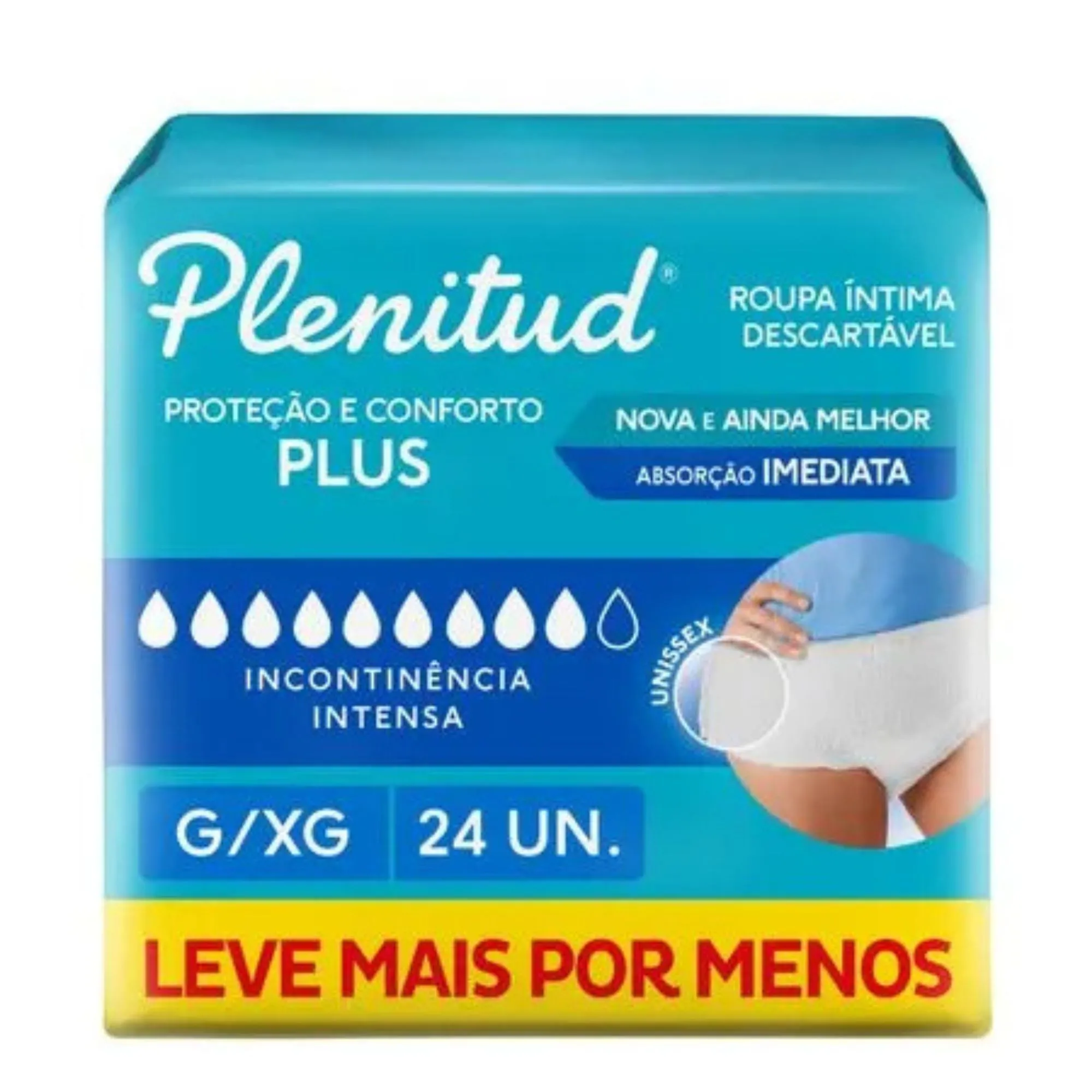 Roupa Íntima Descartável Plenitud Protect Plus Tamanho G/xg 24 Unidades