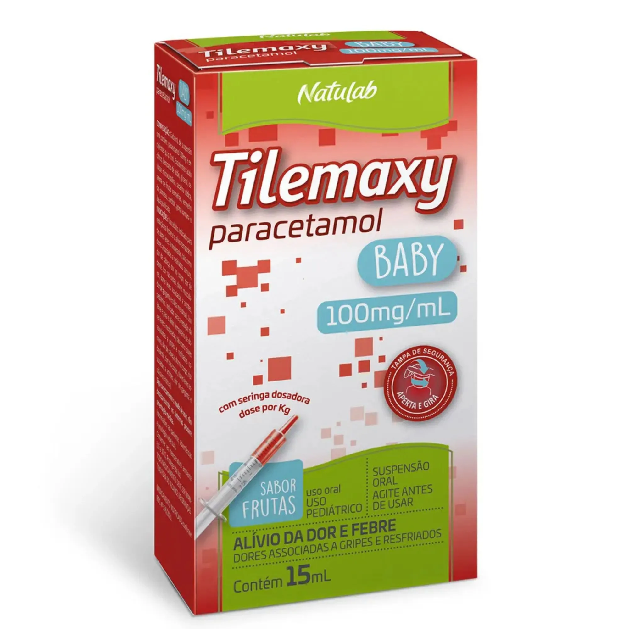 Tilemaxy Baby 100mg Suspensão Oral Sabor Frutas 15ml