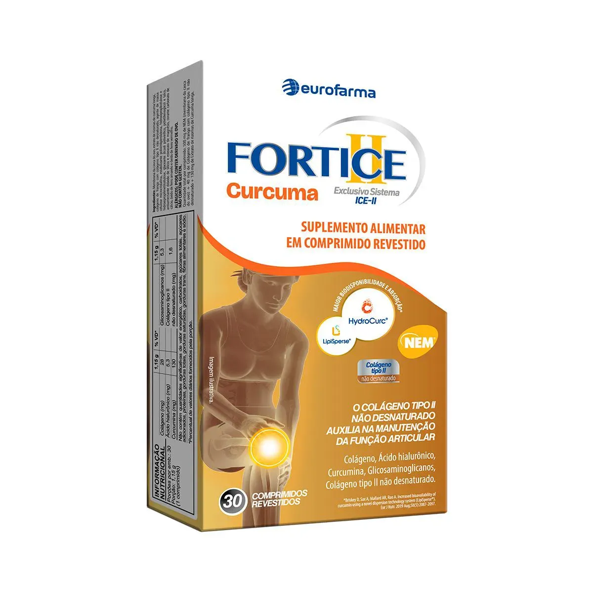 Fortice Cúrcuma Eurofarma 30 Comprimidos