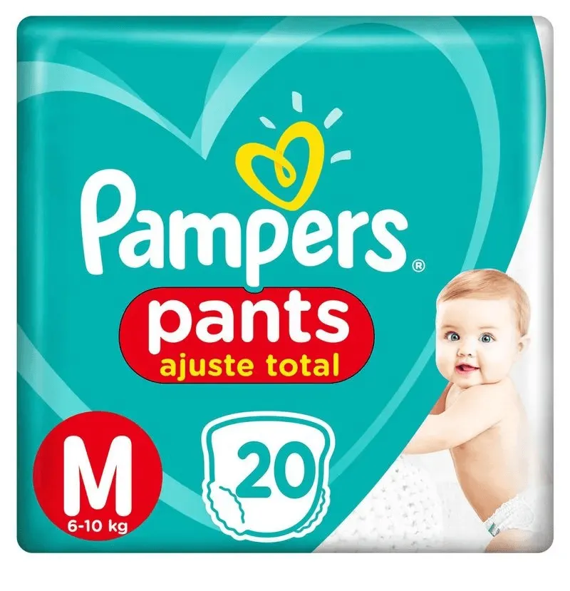 Fralda Pampers Pants Ajuste Total M 20 Unidades