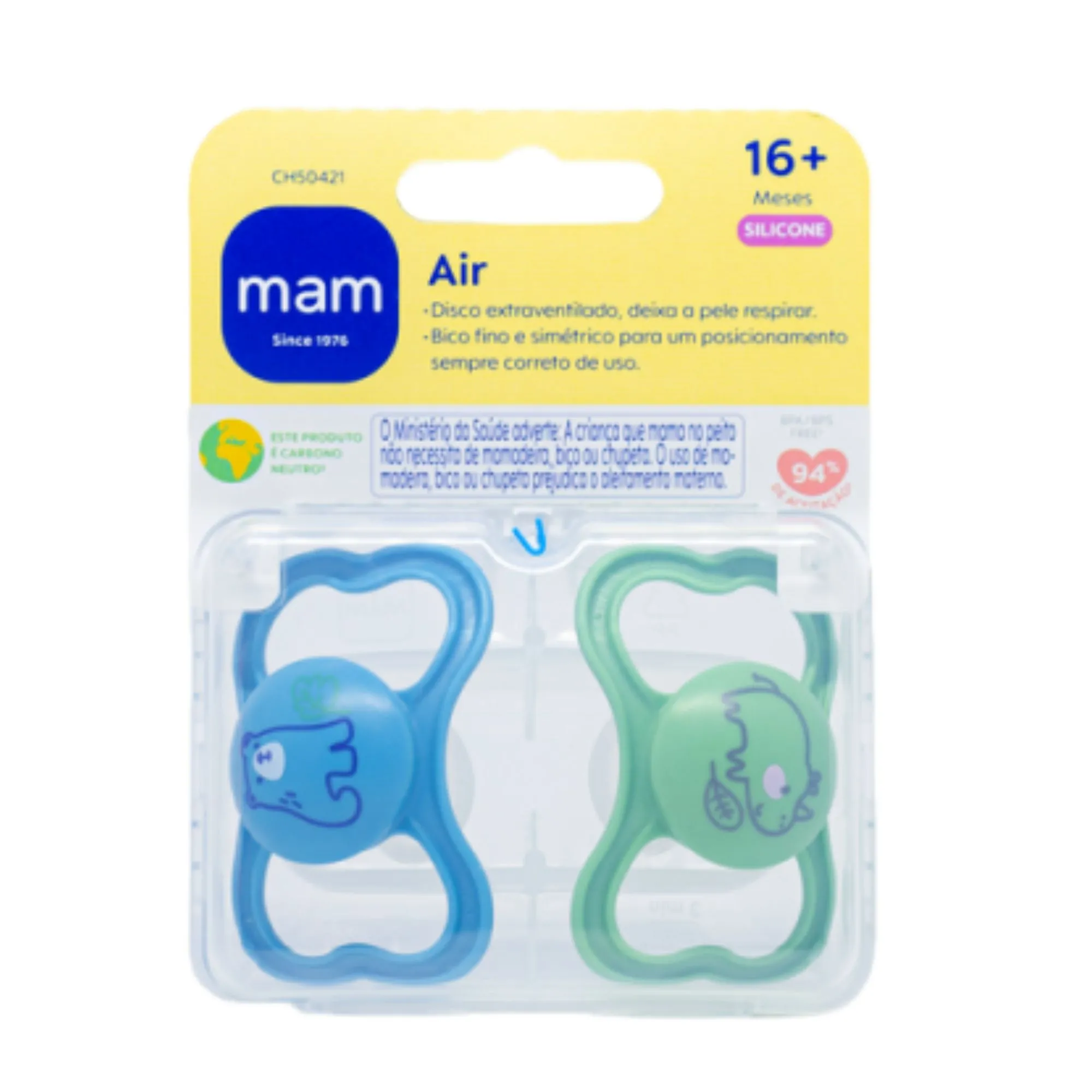 Chupeta Mam Air Azul 16+ Meses 2 Unidades