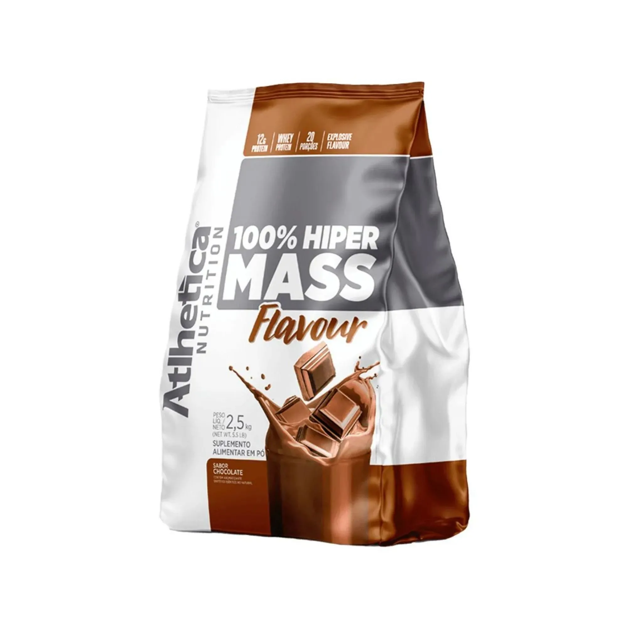 Hipercalórico Massa Atlhetica 2,5kg 100% Hiper Mass Flavour Sabor Chocolate