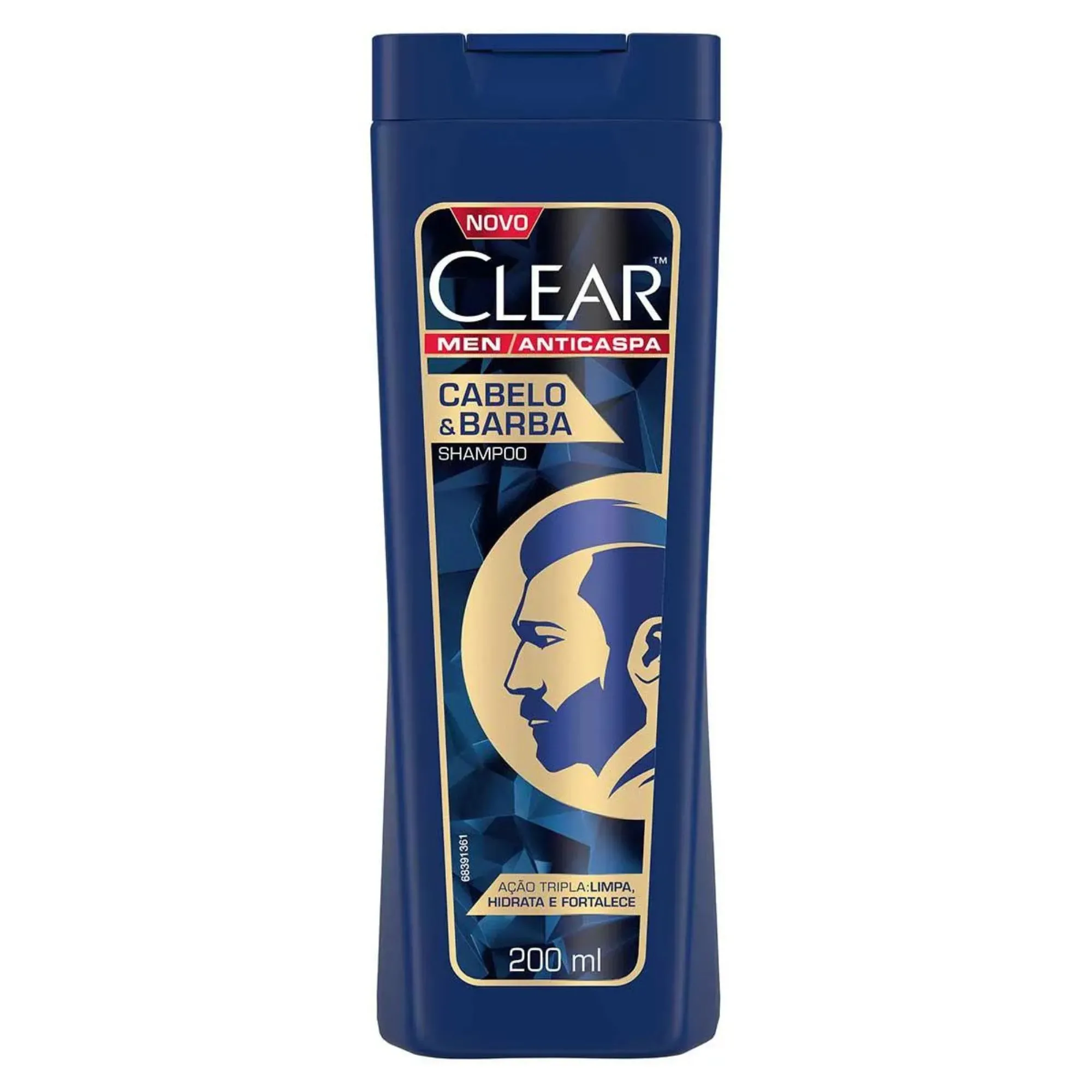 Shampoo Anticaspa Clear Men Cabelo&barba 200ml