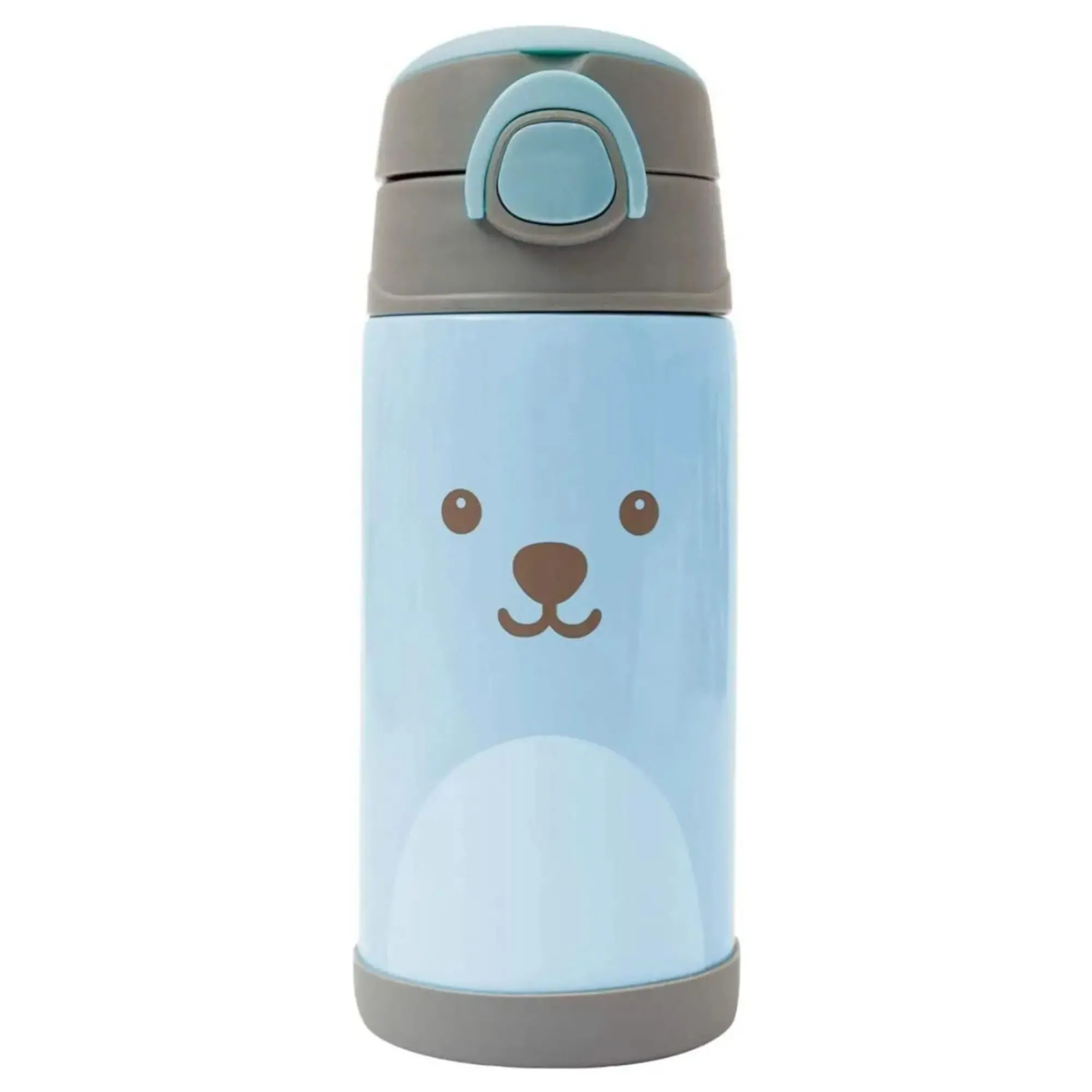 Garrafa Térmica Buba Baby Gumy Azul Com Canudo 400ml