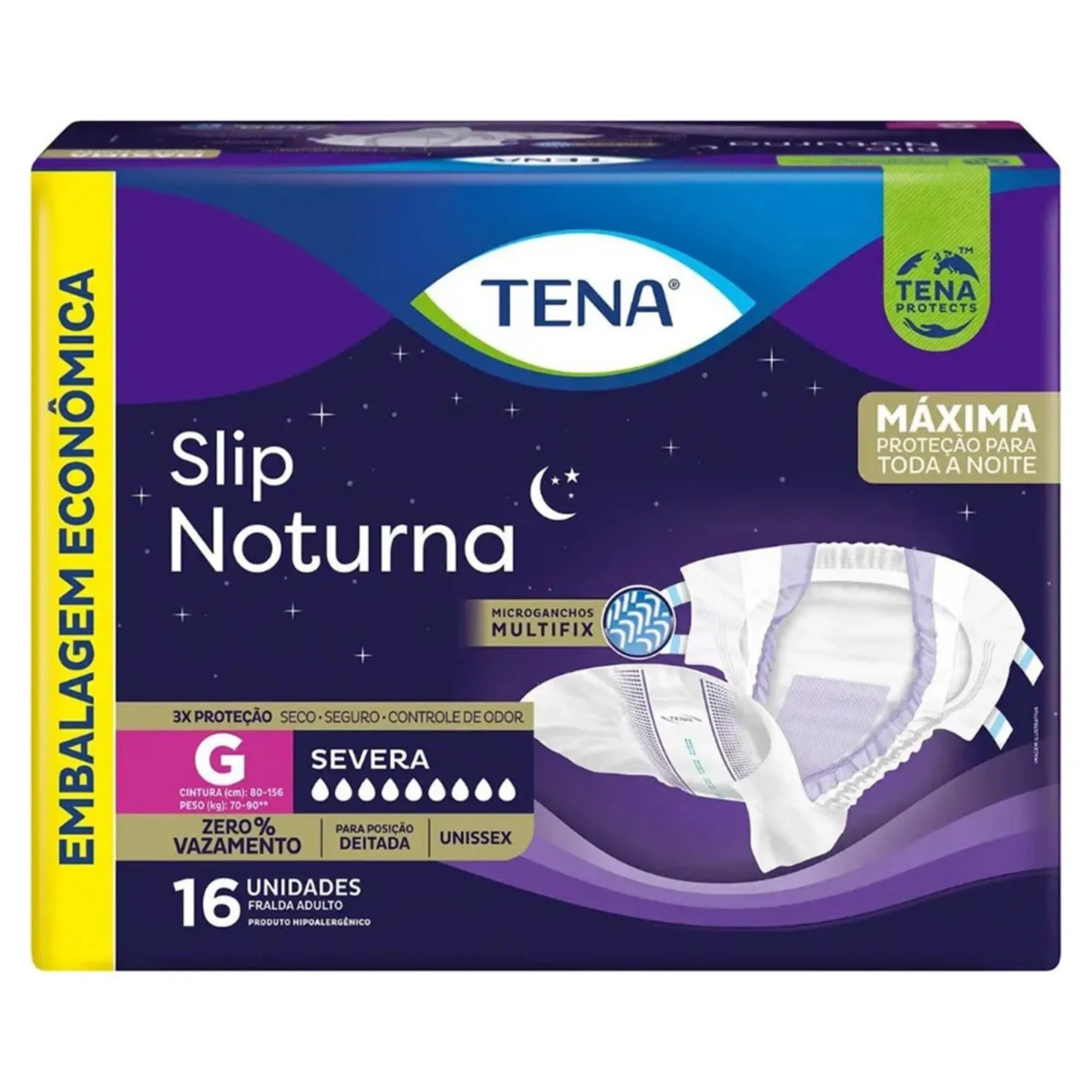 Fralda Geriátrica Tena Slip Noturna G 16 Unidades