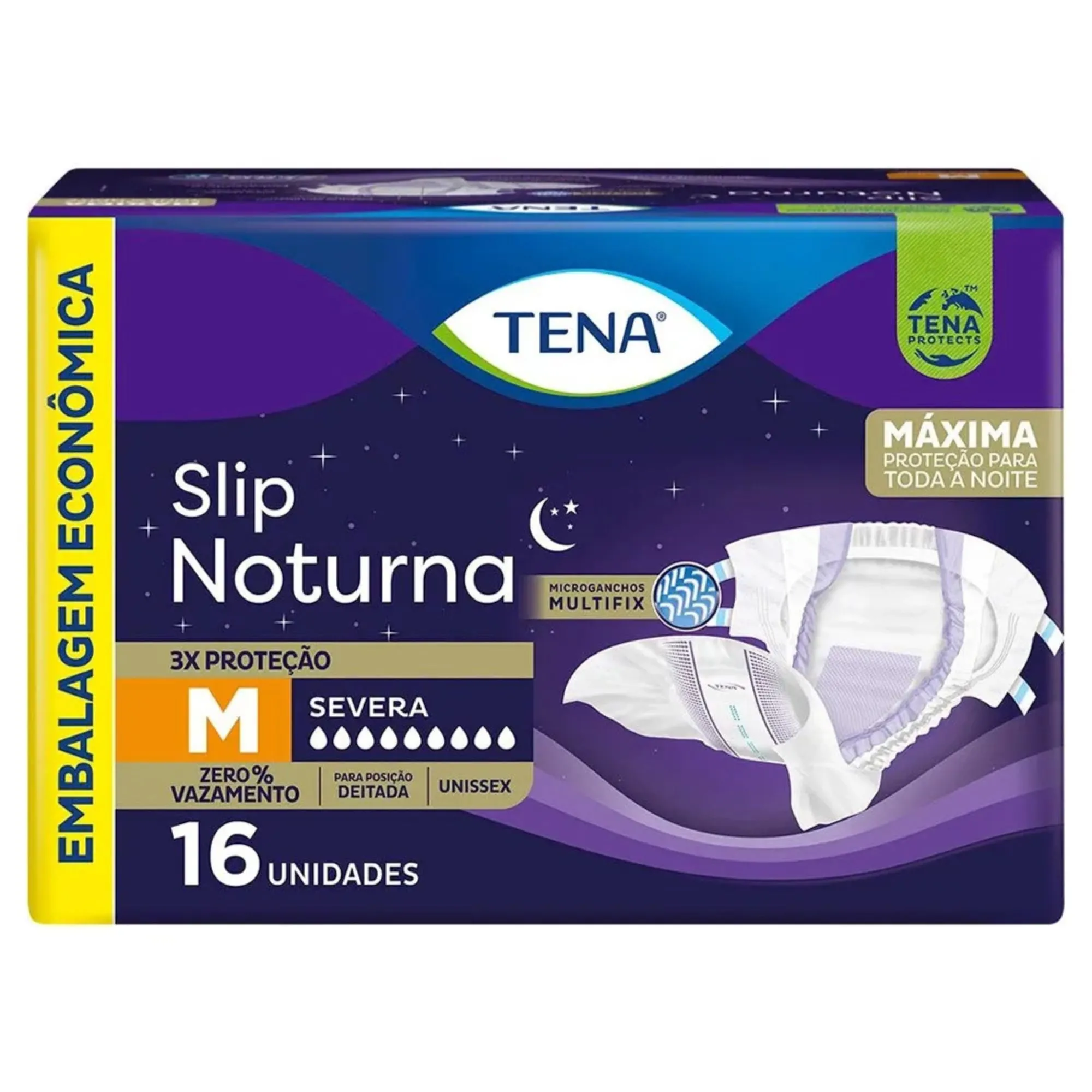 Fralda Geriátrica Tena Slip Noturna M 16 Unidades