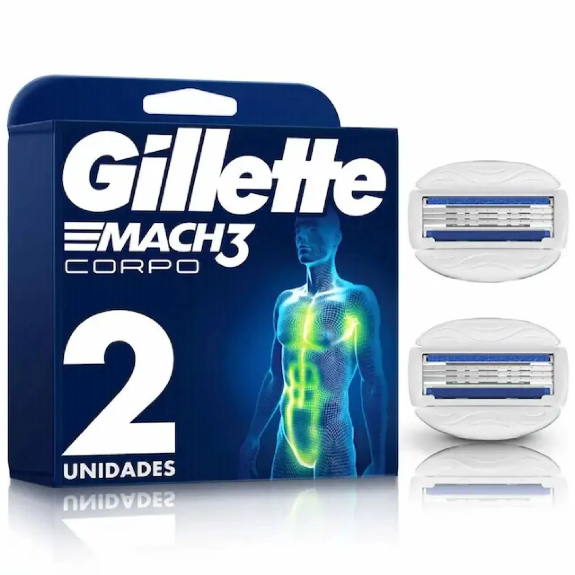 Carga Para Aparelho De Depilação Gillette Mach 3 Corpo 2 Unidades