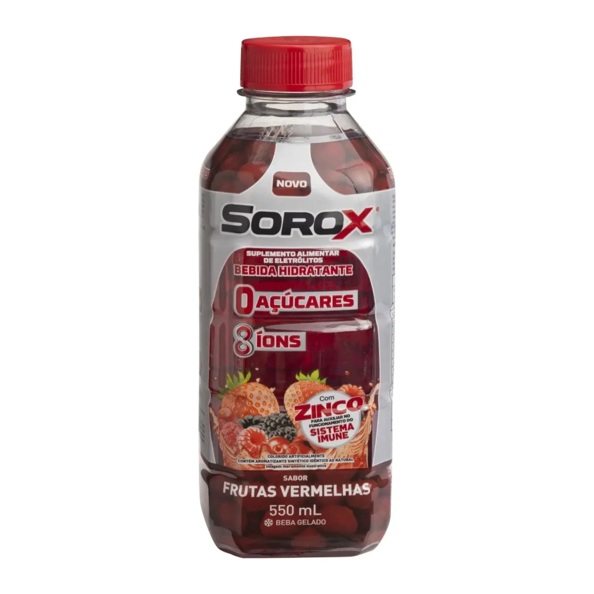 Bebida Hidratante Sorox Frutas Vermelhas Zero Açúcar 550ml