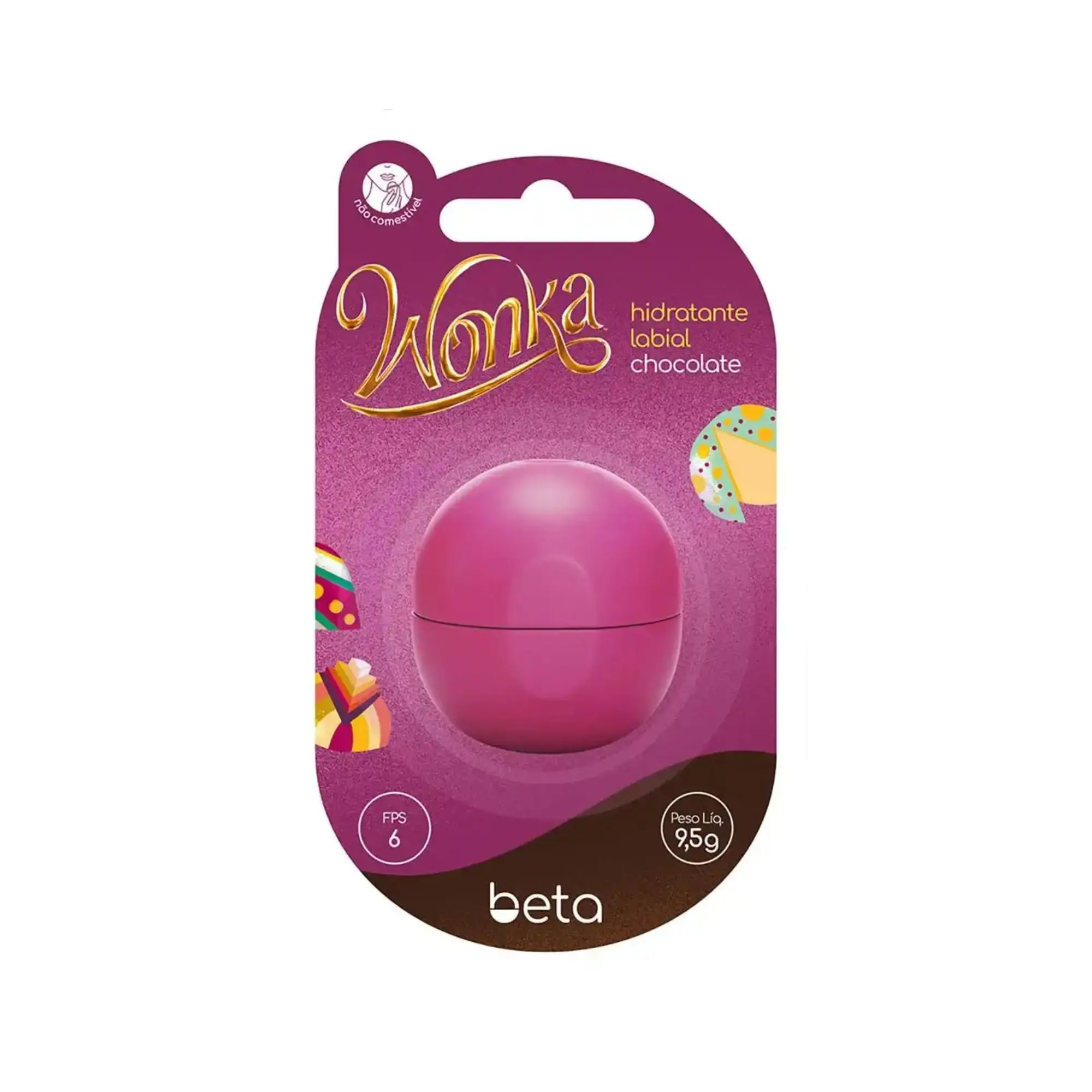 Hidratante Labial Beta Wonka Chocolate Incolor Fps 6 9,5g