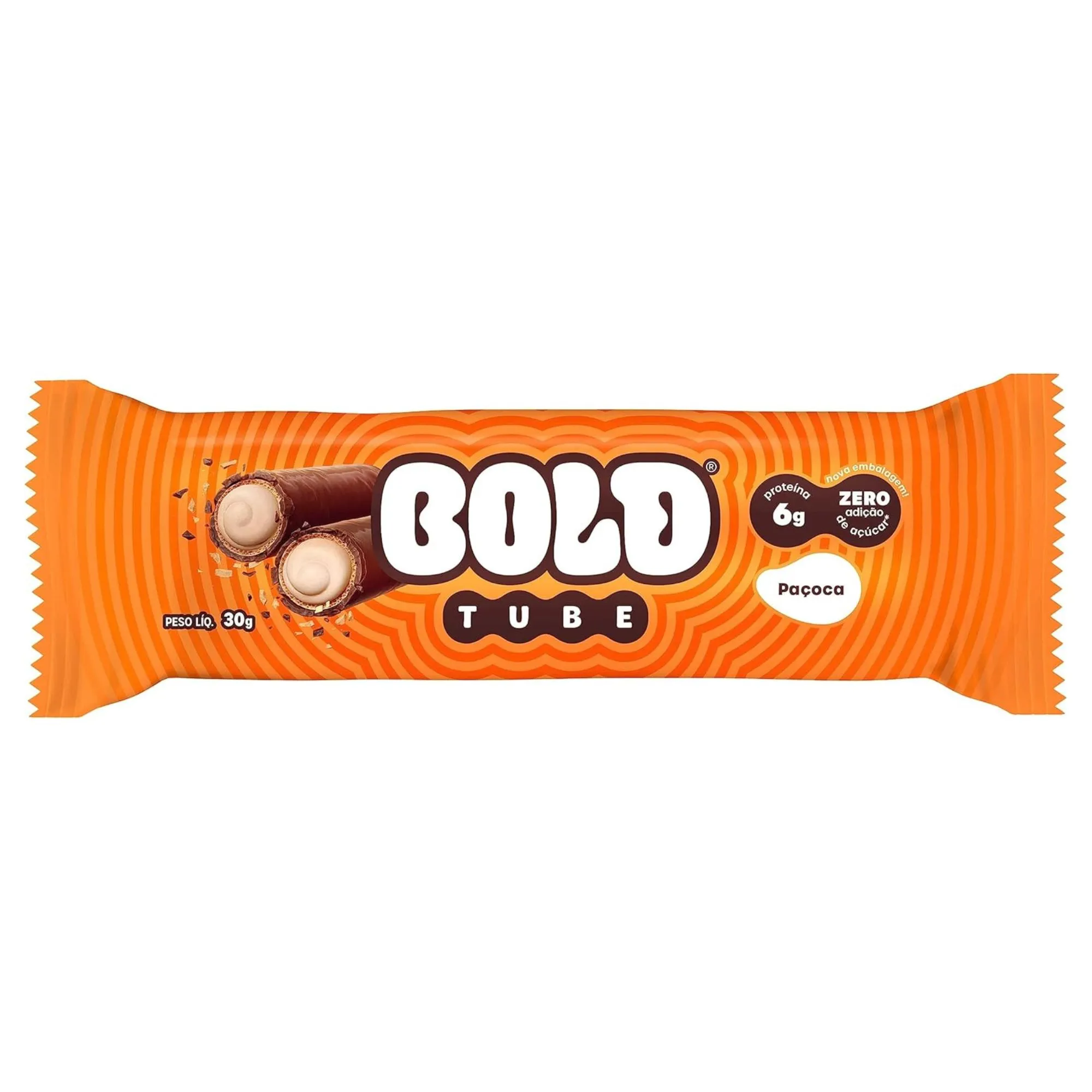 Chocolate De Proteína Bold Tube Paçoca 30g