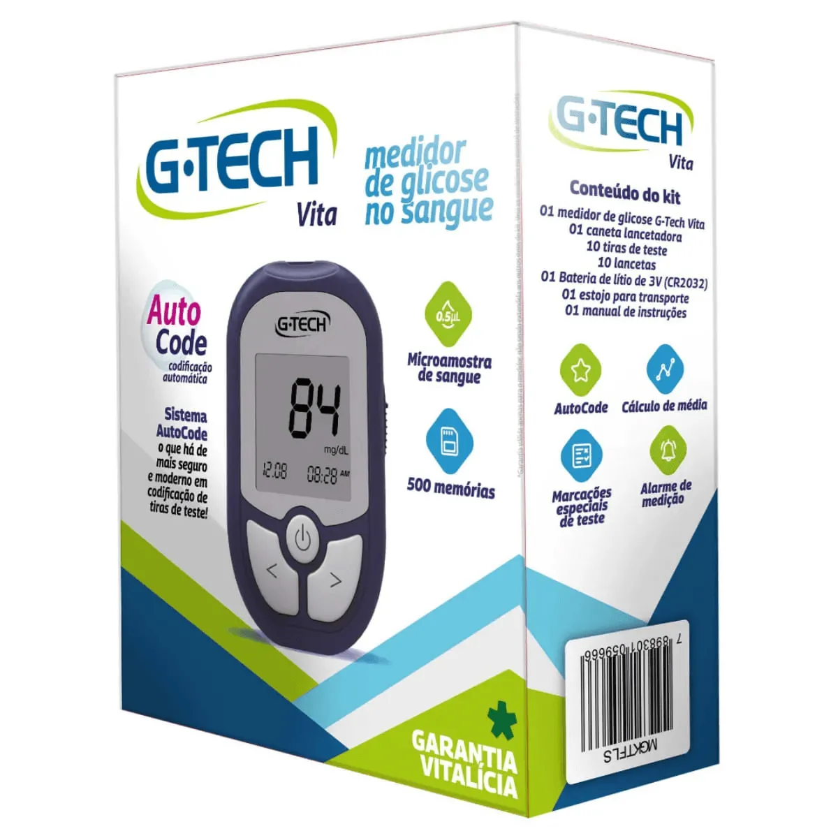 Kit Medidor De Glicemia G-tech Vita