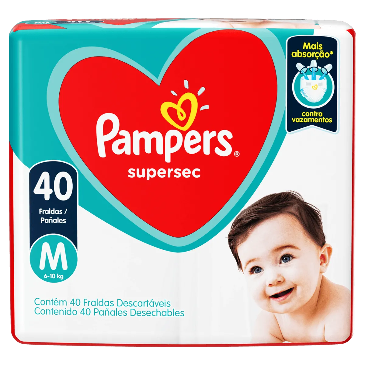 Fralda Pampers Supersec M 40 Unidades