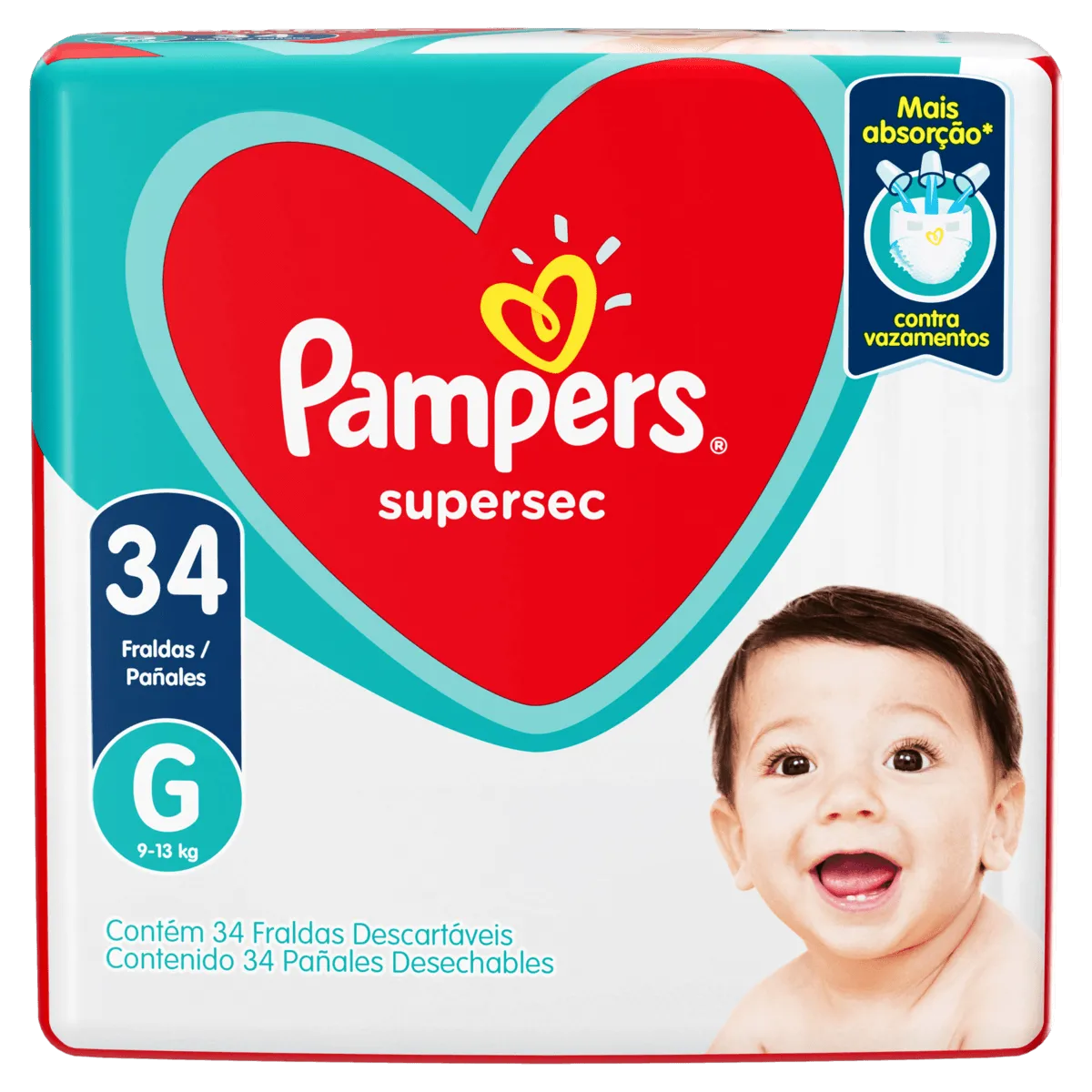 Fralda Pampers Supersec G 34 Unidades