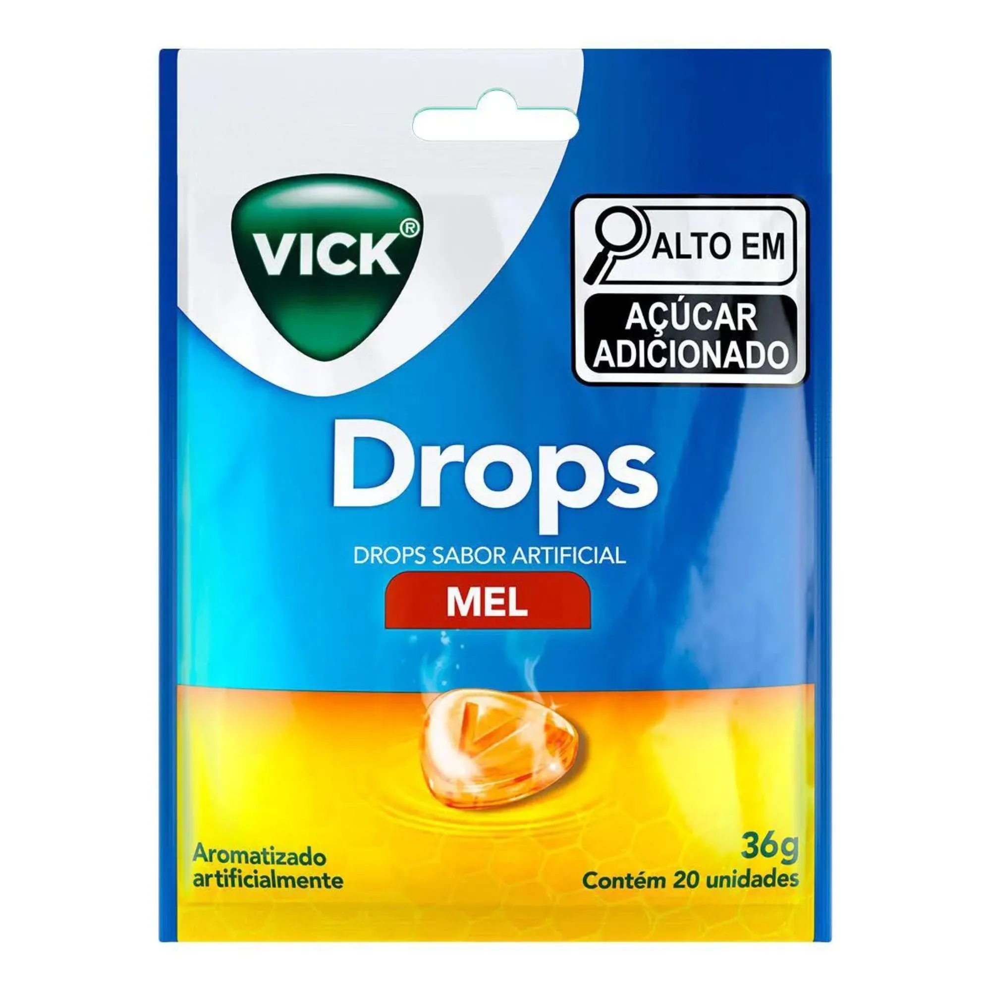 Pastilha Vick Drops Mel 20 Unidades