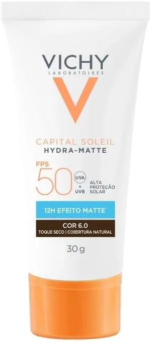 Protetor Solar Facial Vichy Hydra-matte Fps50 Cor 6.0 30g