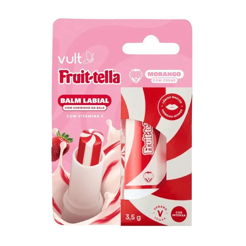 Balm Labial Vult Fruit-tella Morango Com Creme 3,5g
