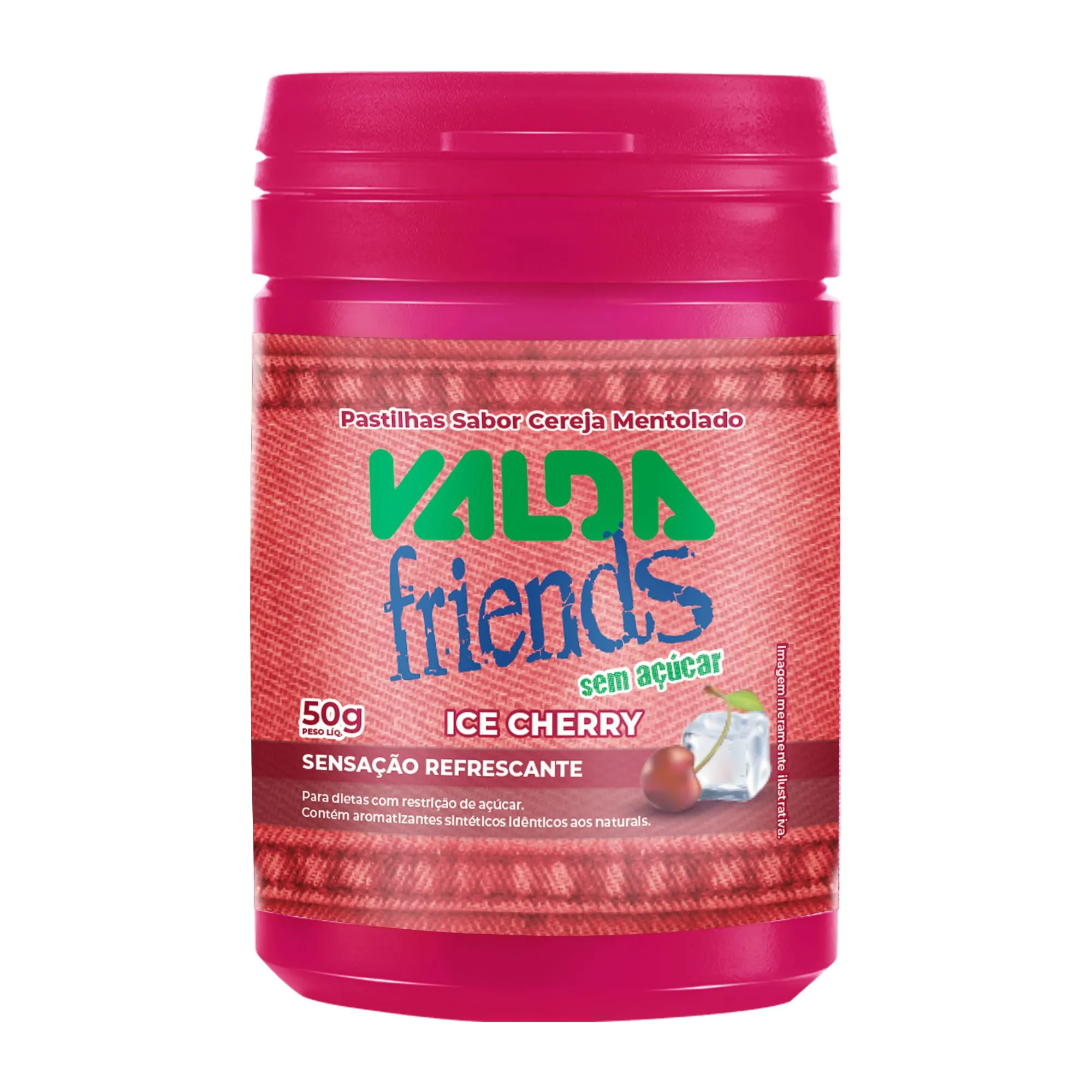 Pastilhas Valda Friends Ice Cherry Sem Açúcar 50g