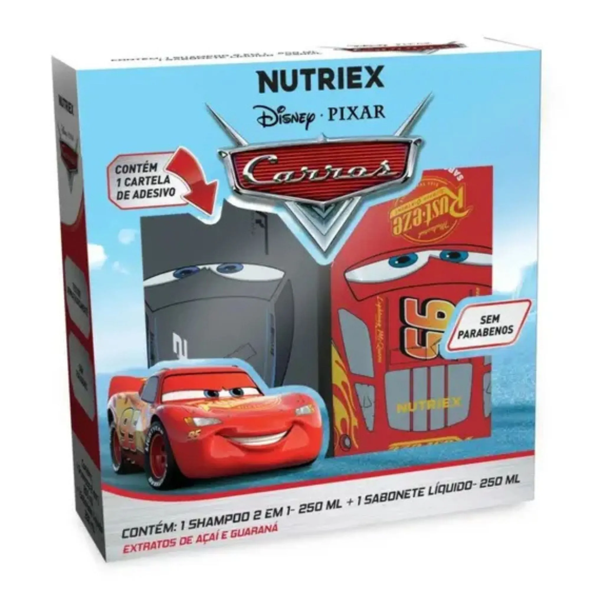 Kit Nutriex Carros Infantil Shampoo 2 Em 1 250ml + Sabonete Líquido 250ml
