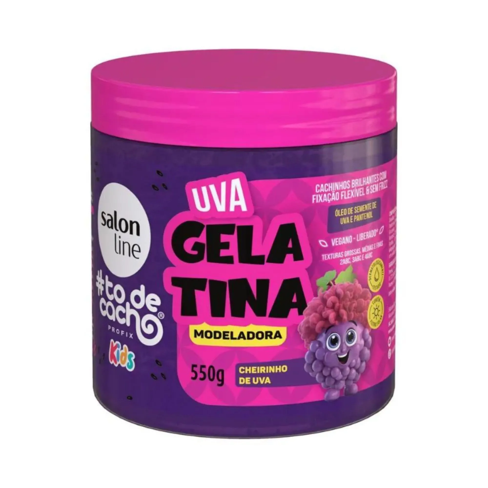Gelatina Modeladora Salon Line Kids Todecacho Uva 550g