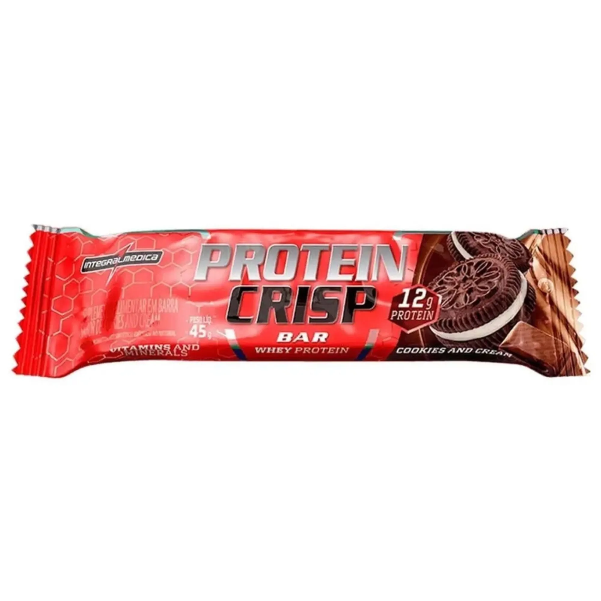 Barra De Proteína Integralmedica Protein Crisp Bar Cookies And Cream 45g