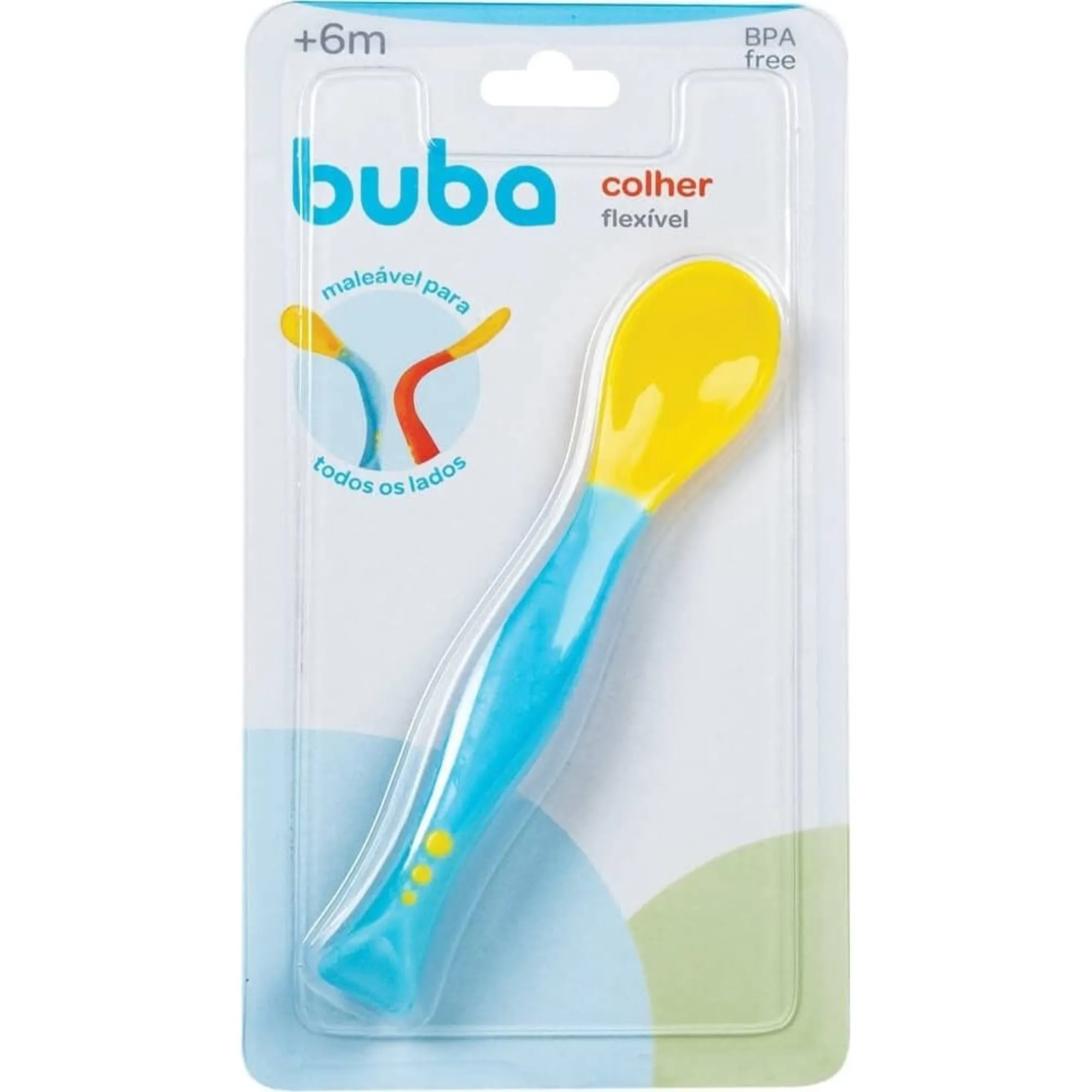 Colher Flexível Buba Baby Azul 1 Unidade