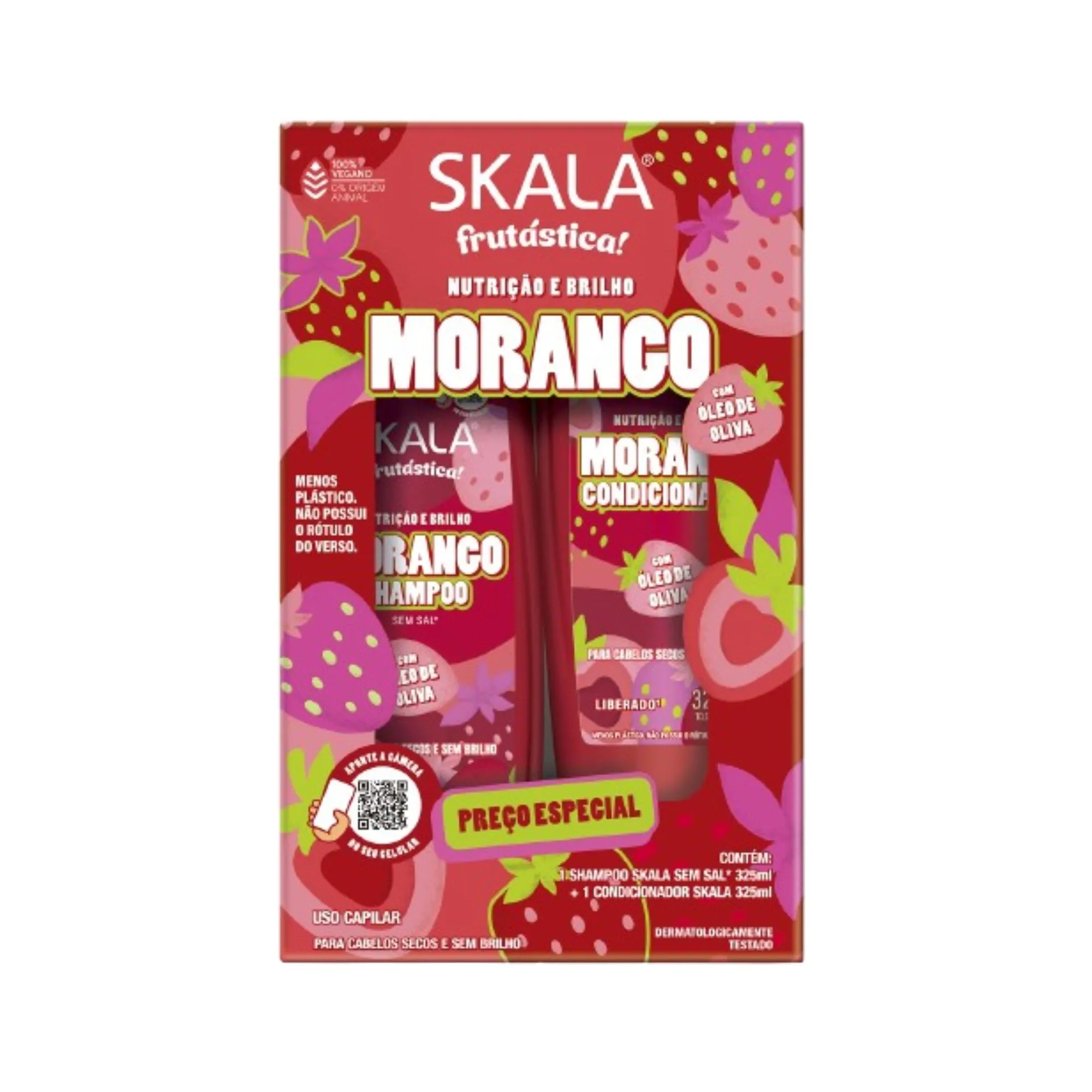 Kit Skala Frutástica Shampoo + Condicionador Nutrição E Brilho Morango 325ml Cada