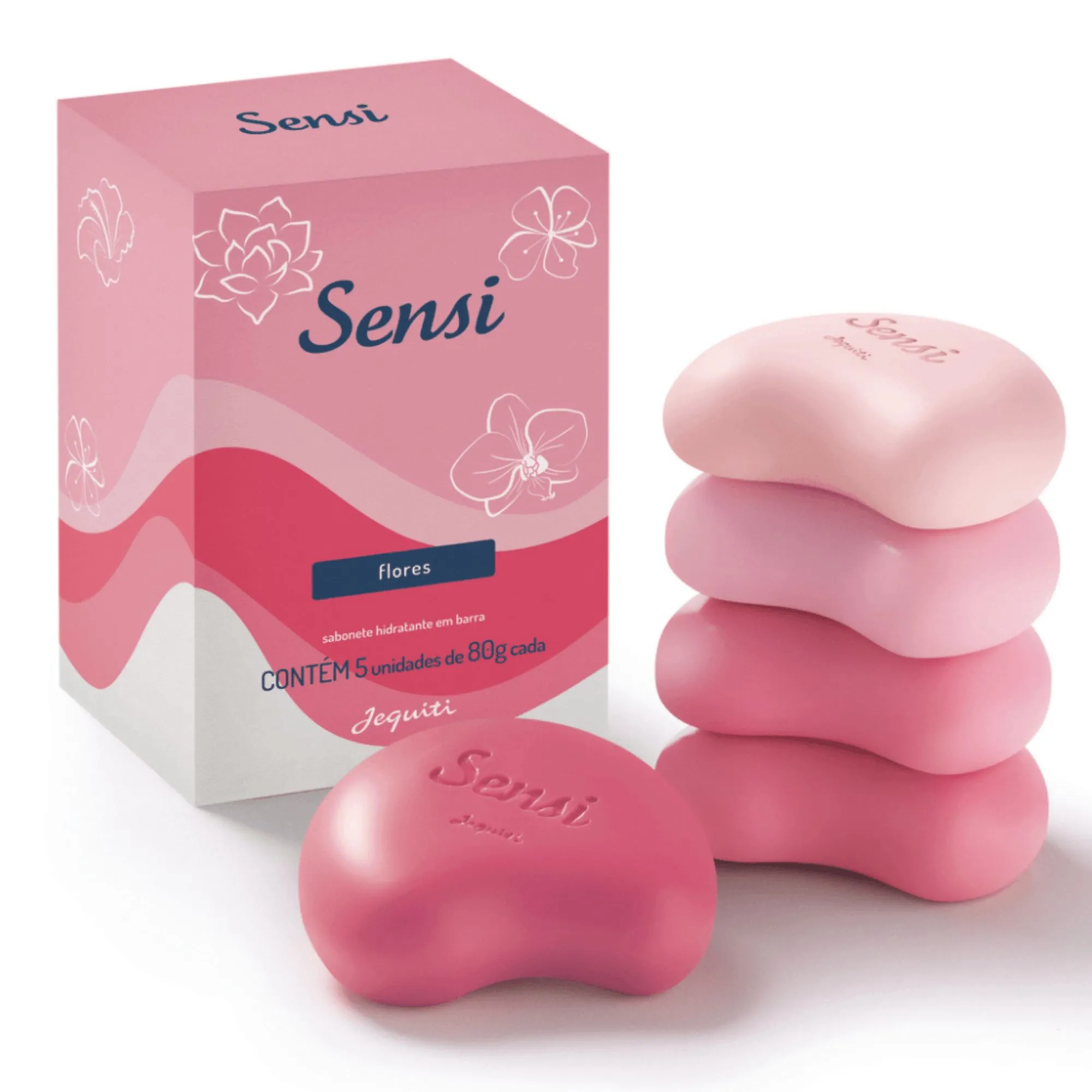 Sabonete Em Barra Jequiti Sensi Flores 5 Unidades 80g