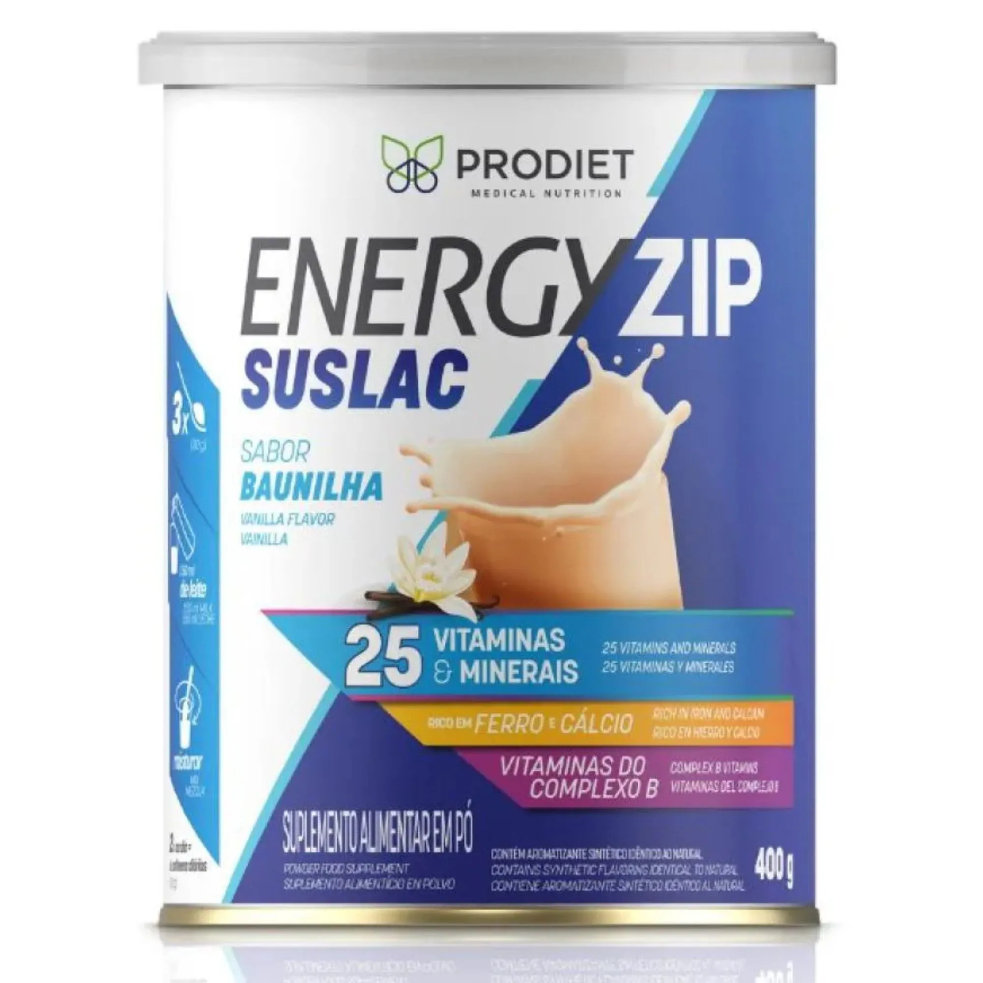 Suplemento Alimentar Energyzip Suslac Baunilha - 400g