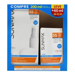 Kit Protetor Solar Sunmax Fluid FPS55 200ml + 60ml