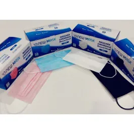 Máscara Descartável Cirúrgica Infantil New Mask Tripla Camada - Cor Rosa - 50 Unidades
