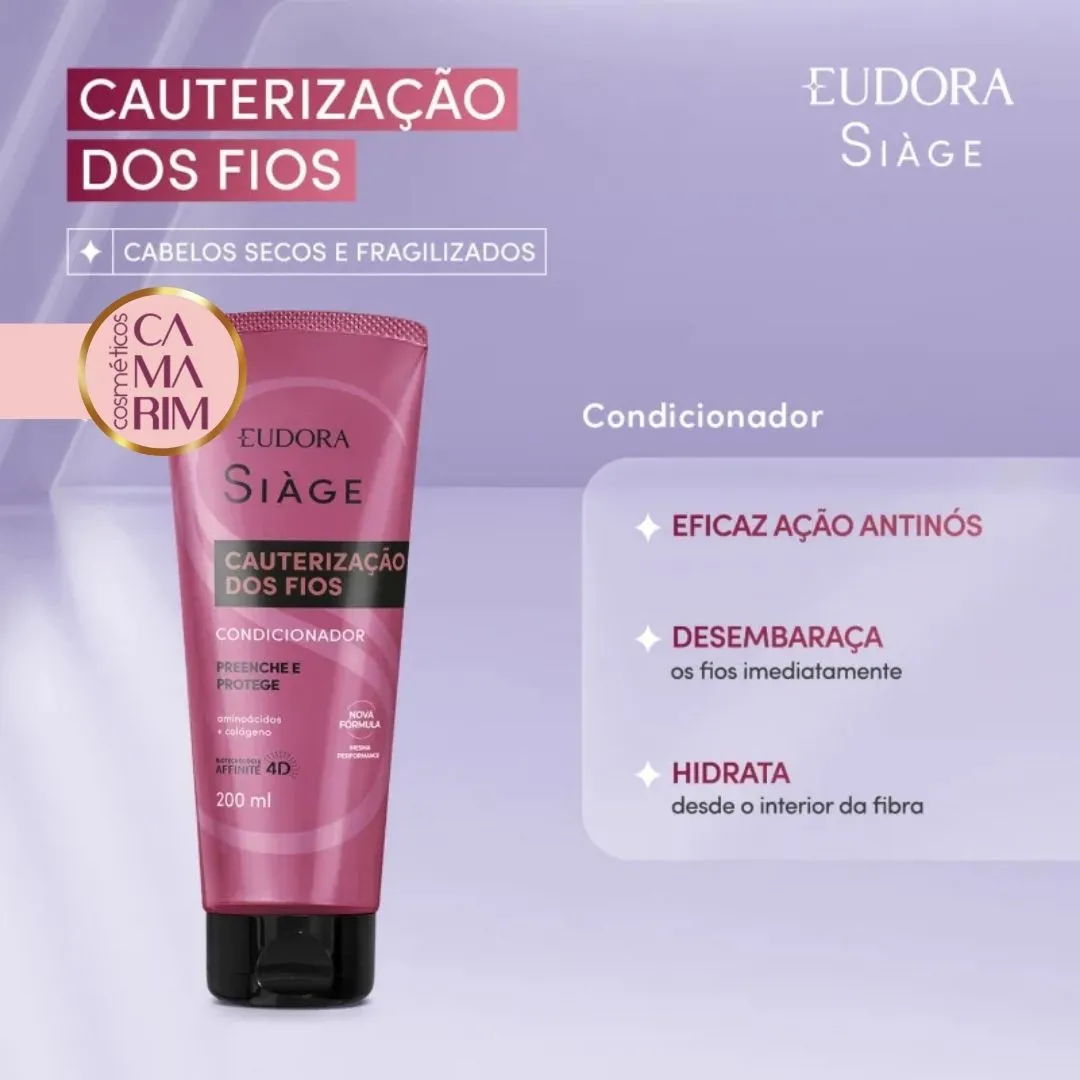 19628 SIAGE CONDICIONADOR CAUTERIZAÇÃO DOS FIOS 200ML NOVO