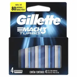 Carga Refil para Aparelho de Barbear Gillette Mach3 Turbo - 4 Unidades