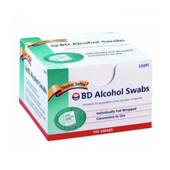 almofada para assepsia alcohol swabs bd 100 unidades