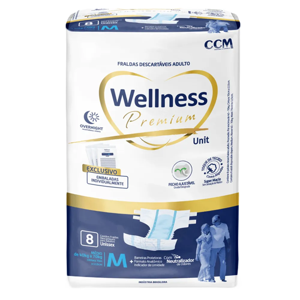 Fralda geriatrica regular wellness premium m 8 und