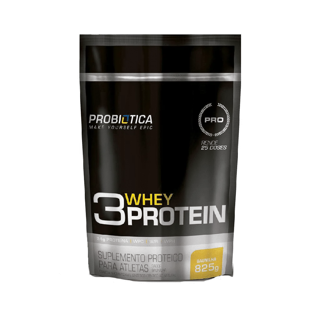 3W Whey Protein 825g Baunilha Probiótica