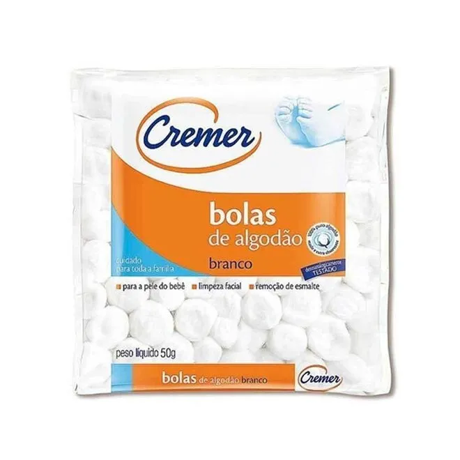 Algodão Cremer Bolas Embalagem 50G